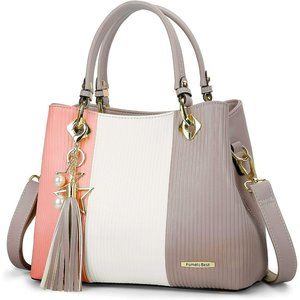 Women Leather Handbags Multiple Internal Pockets in Pretty Color Combination